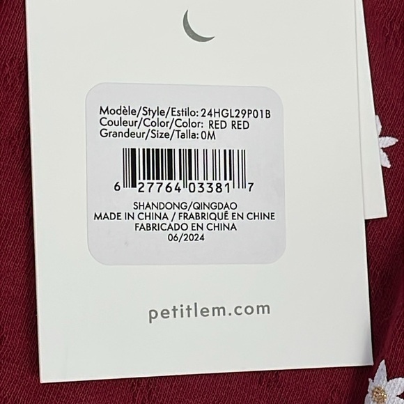 NWT Firsts by Petit Lem Newborn Baby Poinsettia Print Burgundy Pointelle Sleeper - Picture 7 of 9